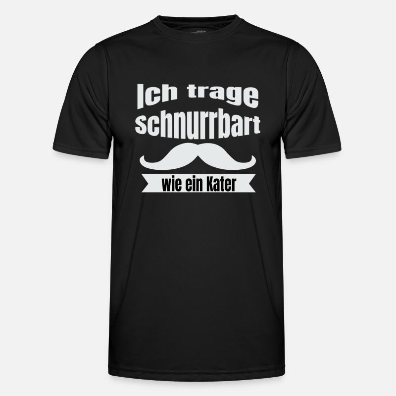 Ich trage schnurrbart Bart T-Shirt mit Schnurrbart - Männer Funktions-T-Shirt - Schwarz