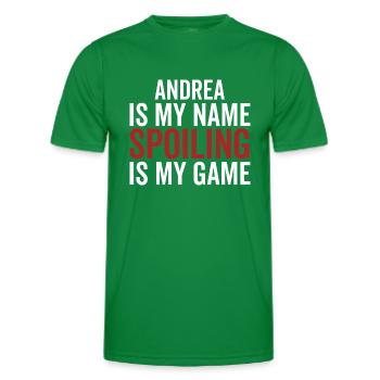 Andrea est mon nom Spoiling est mon jeu - T-shirt sport Homme - vert - Devant - AI Model Male 178 dark (178cm)