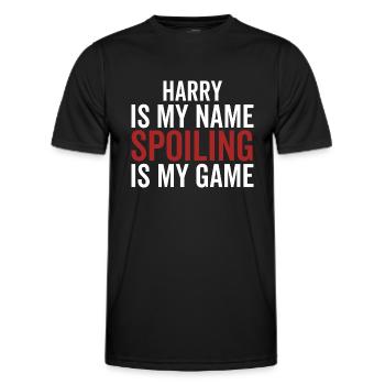 Harry est mon nom Spoiling est mon jeu - T-shirt sport Homme - noir - Devant - AI Model Male 178 dark (178cm)