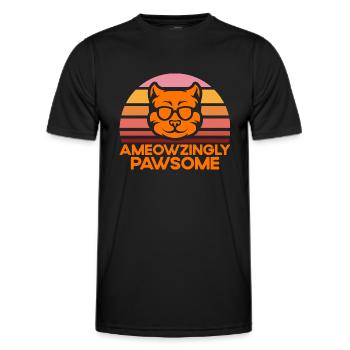 Cat Cat Parents Cats Sayings Gift - Men's Functional T-Shirt - black - Front - AI Model Male 178 dark (178cm)