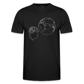Globalization Thinking Brain - Men's Functional T-Shirt - black - Front - AI Model Male 178 dark (178cm)