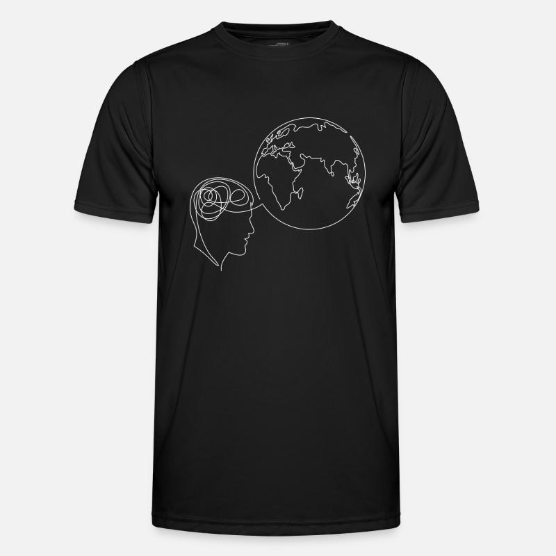 Globalization Thinking Brain - Men's Functional T-Shirt - black