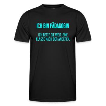 Ich bin Pädagogin - ich rette die Welt - Männer Funktions-T-Shirt - Schwarz - Vorne - AI Model Male 178 dark (178cm)