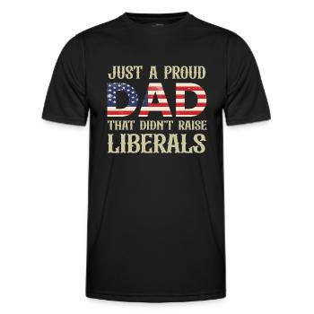 Juste un père fier qui n’a pas élevé les libéraux - T-shirt sport Homme - noir - Devant - AI Model Male 178 dark (178cm)