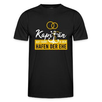 Kapitän Hafen Ehe Junggesellenabschied JGA - Männer Funktions-T-Shirt - Schwarz - Vorne - AI Model Male 178 dark (178cm)