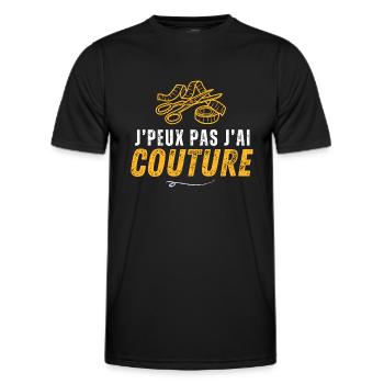 Ich kann nicht nähen - Männer Funktions-T-Shirt - Schwarz - Vorne - AI Model Male 178 dark (178cm)