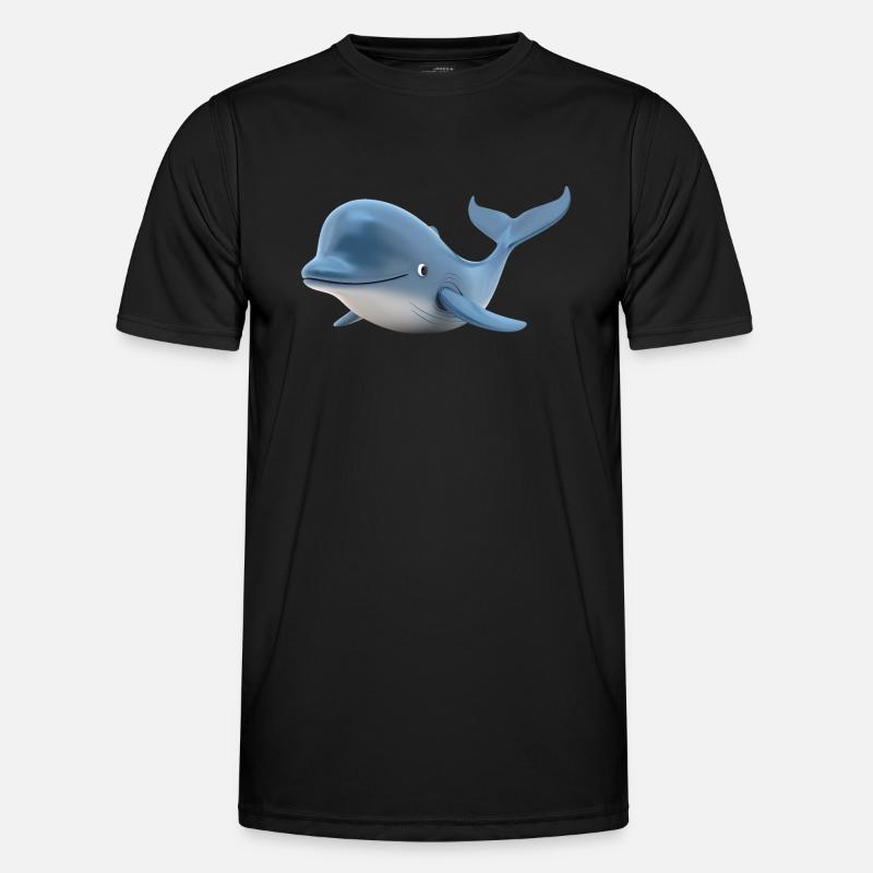 Willibald der freundliche Wal - Männer Funktions-T-Shirt - Schwarz
