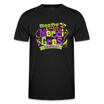 Perles et bling C’est un Mardi Gras choses - T-shirt sport Homme - noir - Devant - AI Model Male 178 dark (178cm)