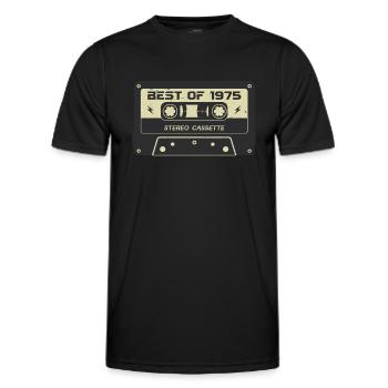 Retro Kassette 1975 vintage 1975 Geburtstag 1975 - Männer Funktions-T-Shirt - Schwarz - Vorne - AI Model Male 178 dark (178cm)