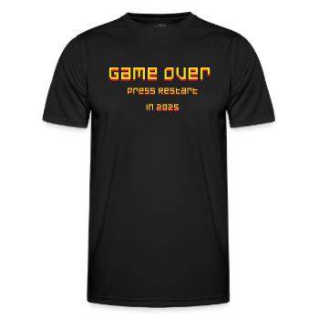 Game Over - Press Restart 2025 Cadeau du Nouvel An - T-shirt sport Homme - noir - Devant - AI Model Male 178 dark (178cm)