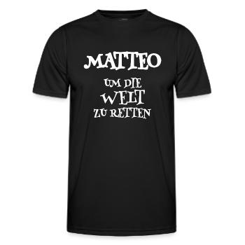 Matteo - Männer Funktions-T-Shirt - Schwarz - Vorne - AI Model Male 178 dark (178cm)