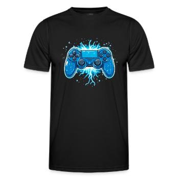Gaming Controller Blitze Gamer Konsole Geschenk - Männer Funktions-T-Shirt - Schwarz - Vorne - AI Model Male 178 dark (178cm)
