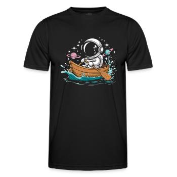 An Astronaut Boating Paddle Boat - Men's Functional T-Shirt - black - Front - AI Model Male 178 dark (178cm)