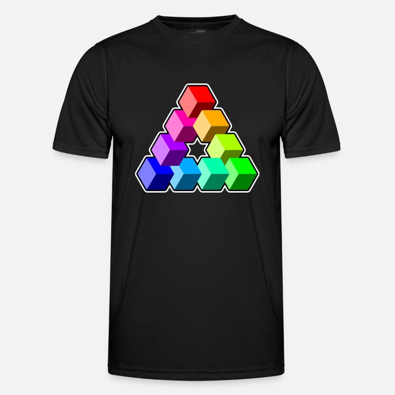 Triangle Colored Cubes - Men's Functional T-Shirt - black