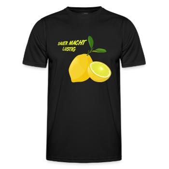 Citron, aigre fait plaisir, fruits citron FUN - T-shirt sport Homme - noir - Devant - AI Model Male 178 dark (178cm)