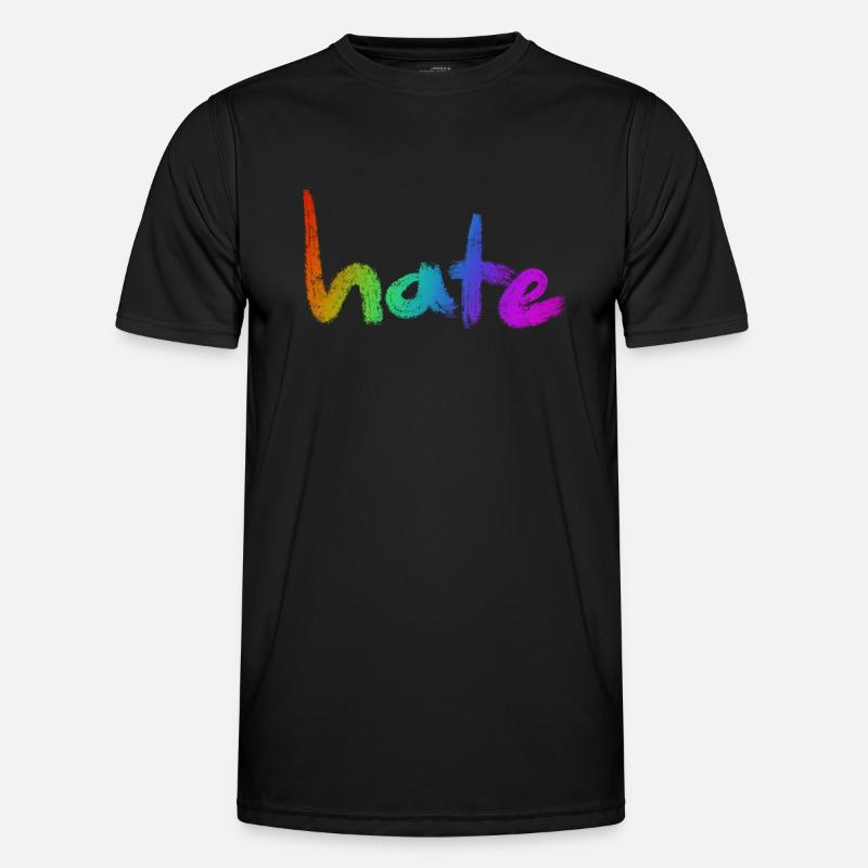 Hate Text Rainbow Men's Functional T-Shirt