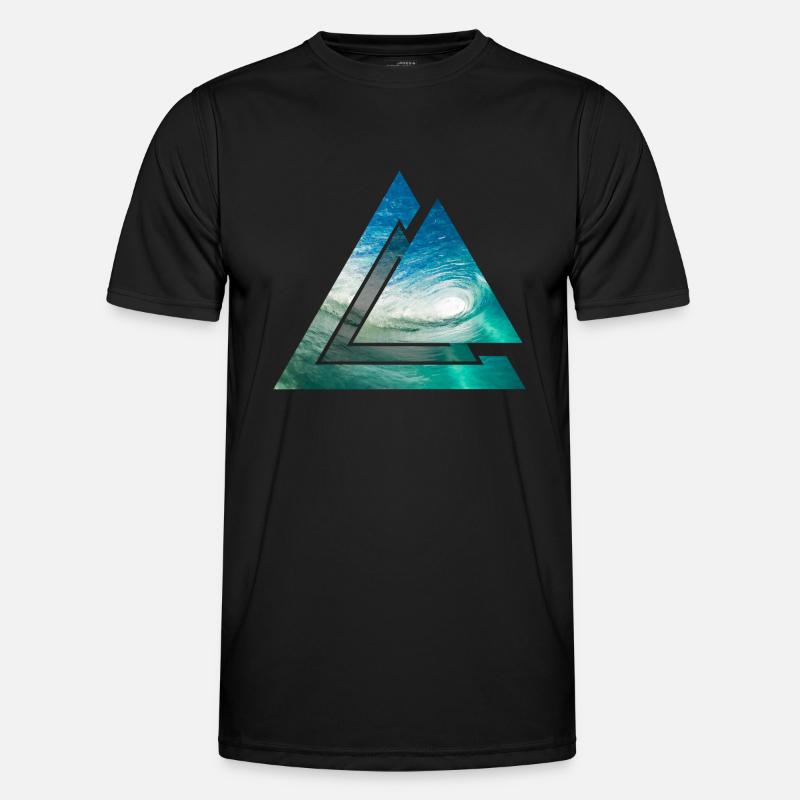 Conception de surfeur géométrique Breaking Wave T-shirt sport Homme