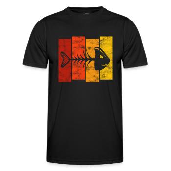 Arêtes de poisson pour pêcheurs, pêcheurs et enfants | Poissons - T-shirt sport Homme - noir - Devant - AI Model Male 178 dark (178cm)