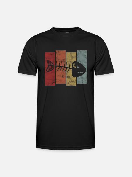 Fischgräte für Angler, Fischer und Kinder | Fische - Männer Funktions-T-Shirt - Schwarz