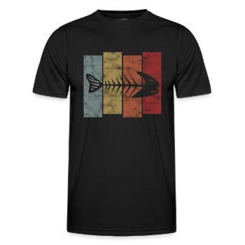Arêtes de poisson pour pêcheurs, pêcheurs et enfants | Poissons - T-shirt sport Homme - noir - Devant - AI Model Male 178 dark (178cm)