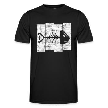 Arêtes de poisson pour pêcheurs, pêcheurs et enfants | Poissons - T-shirt sport Homme - noir - Devant - AI Model Male 178 dark (178cm)