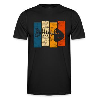 Arêtes de poisson pour pêcheurs, pêcheurs et enfants | Poissons - T-shirt sport Homme - noir - Devant - AI Model Male 178 dark (178cm)