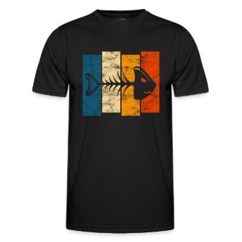 Arêtes de poisson pour pêcheurs, pêcheurs et enfants | Poissons - T-shirt sport Homme - noir - Devant - AI Model Male 178 dark (178cm)