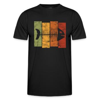 Arêtes de poisson pour pêcheurs, pêcheurs et enfants | Poissons - T-shirt sport Homme - noir - Devant - AI Model Male 178 dark (178cm)