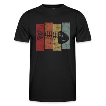 Arêtes de poisson pour pêcheurs, pêcheurs et enfants | Poissons - T-shirt sport Homme - noir - Devant - AI Model Male 178 dark (178cm)
