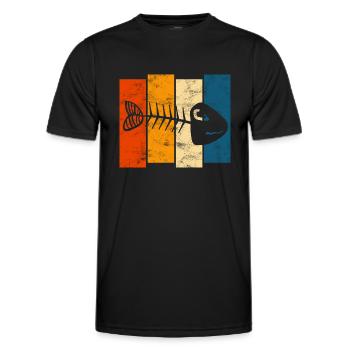 Arête de poisson pour les pêcheurs, les pêcheurs et les enfants | Poissons - T-shirt sport Homme - noir - Devant - AI Model Male 178 dark (178cm)