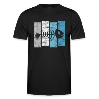 Arête de poisson pour les pêcheurs, les pêcheurs et les enfants | Poissons - T-shirt sport Homme - noir - Devant - AI Model Male 178 dark (178cm)