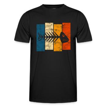 Arête de poisson pour les pêcheurs, les pêcheurs et les enfants | Poissons - T-shirt sport Homme - noir - Devant - AI Model Male 178 dark (178cm)