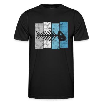 Arête de poisson pour les pêcheurs, les pêcheurs et les enfants | Poissons - T-shirt sport Homme - noir - Devant - AI Model Male 178 dark (178cm)