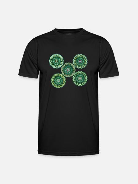 Mandala vert - T-shirt sport Homme - noir