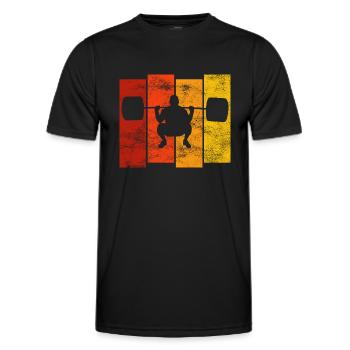 Musculation Bodybuilder GYM Fitnessstudio Retro - T-shirt sport Homme - noir - Devant - AI Model Male 178 dark (178cm)