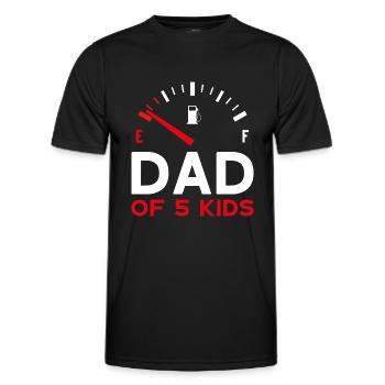 DAD OF 5 KIDS DAD FIVE KIDS FATHER'S DAY - Men's Functional T-Shirt - black - Front - AI Model Male 178 dark (178cm)
