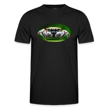 Sprungspinne - Süße Sprungspinne mit großen Augen1 - Männer Funktions-T-Shirt - Schwarz - Vorne - AI Model Male 178 dark (178cm)
