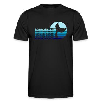 Save the whales - T-shirt sport Homme - noir - Devant - AI Model Male 178 dark (178cm)