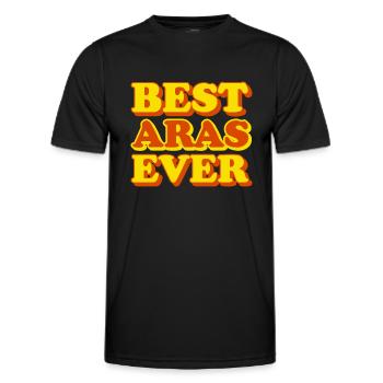 Aras First Name Funny Gift - Men's Functional T-Shirt - black - Front - AI Model Male 178 dark (178cm)
