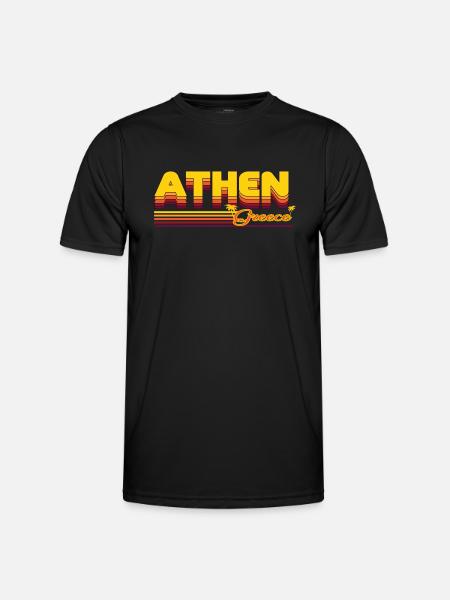 Athens: Summery retro design - Men's Functional T-Shirt - black