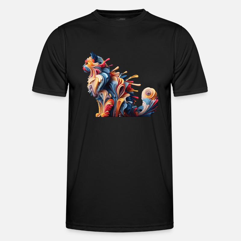 Chat abstrait coloré T-shirt sport Homme