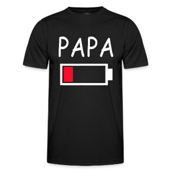 Papa Battery Empty Daddy Battery Dad Battery - Men's Functional T-Shirt - black - Front - AI Model Male 178 dark (178cm)