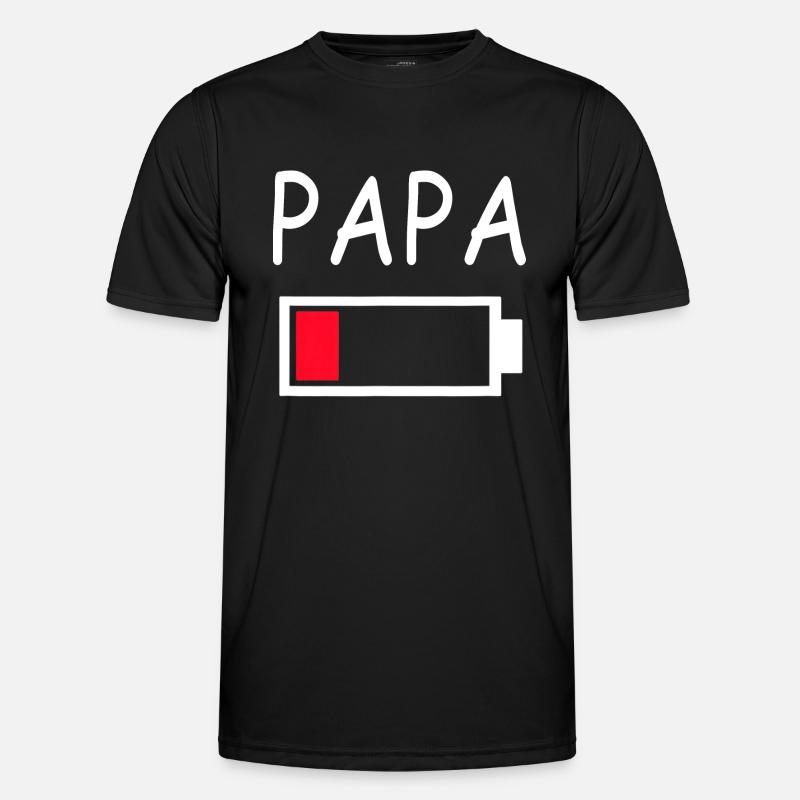 Papa Battery Empty Daddy Battery Dad Battery - Men's Functional T-Shirt - black