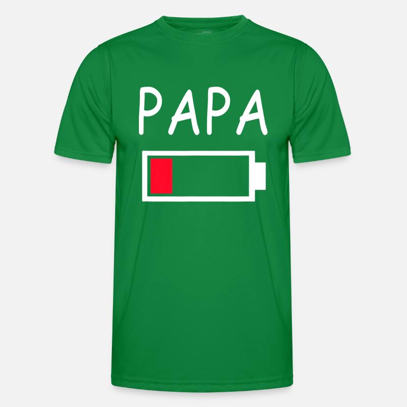 Papa Battery Empty Daddy Battery Dad Battery Men's Functional T-Shirt