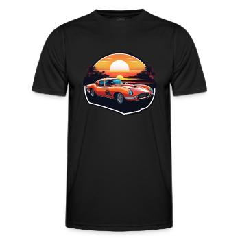Oldtimer Sonnenuntergang - Männer Funktions-T-Shirt - Schwarz - Vorne - AI Model Male 178 dark (178cm)