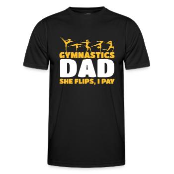 Soutien des pères de gymnastique avec fierté - T-shirt sport Homme - noir - Devant - AI Model Male 178 dark (178cm)
