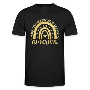 america 4th of July - Men's Functional T-Shirt - black - Front - AI Model Male 178 dark (178cm)
