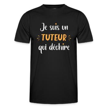 je suis un tuteur qui déchire - T-shirt sport Homme - noir - Devant - AI Model Male 178 dark (178cm)