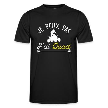 je peux pas j ai quad / humour quad - T-shirt sport Homme - noir - Devant - AI Model Male 178 dark (178cm)