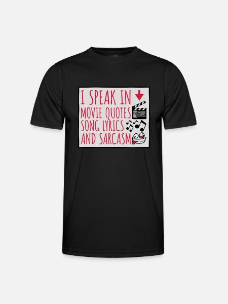 speak lyrics and sarcasm - Men's Functional T-Shirt - black
